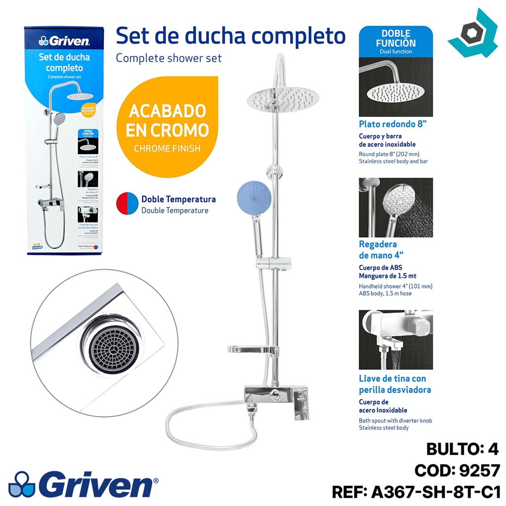 SET DE DUCHA PARA BANOS GRIVEN