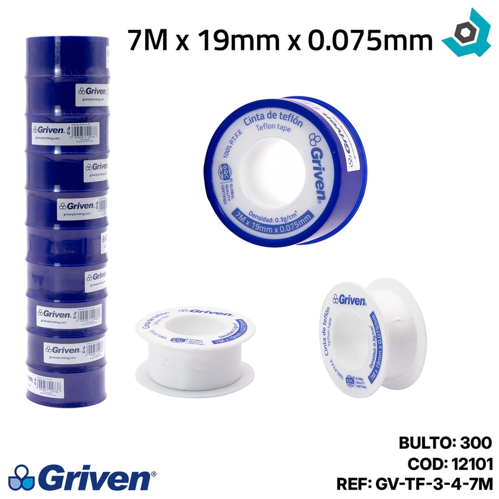 TEFLON 3/4" X 7M GRIVEN