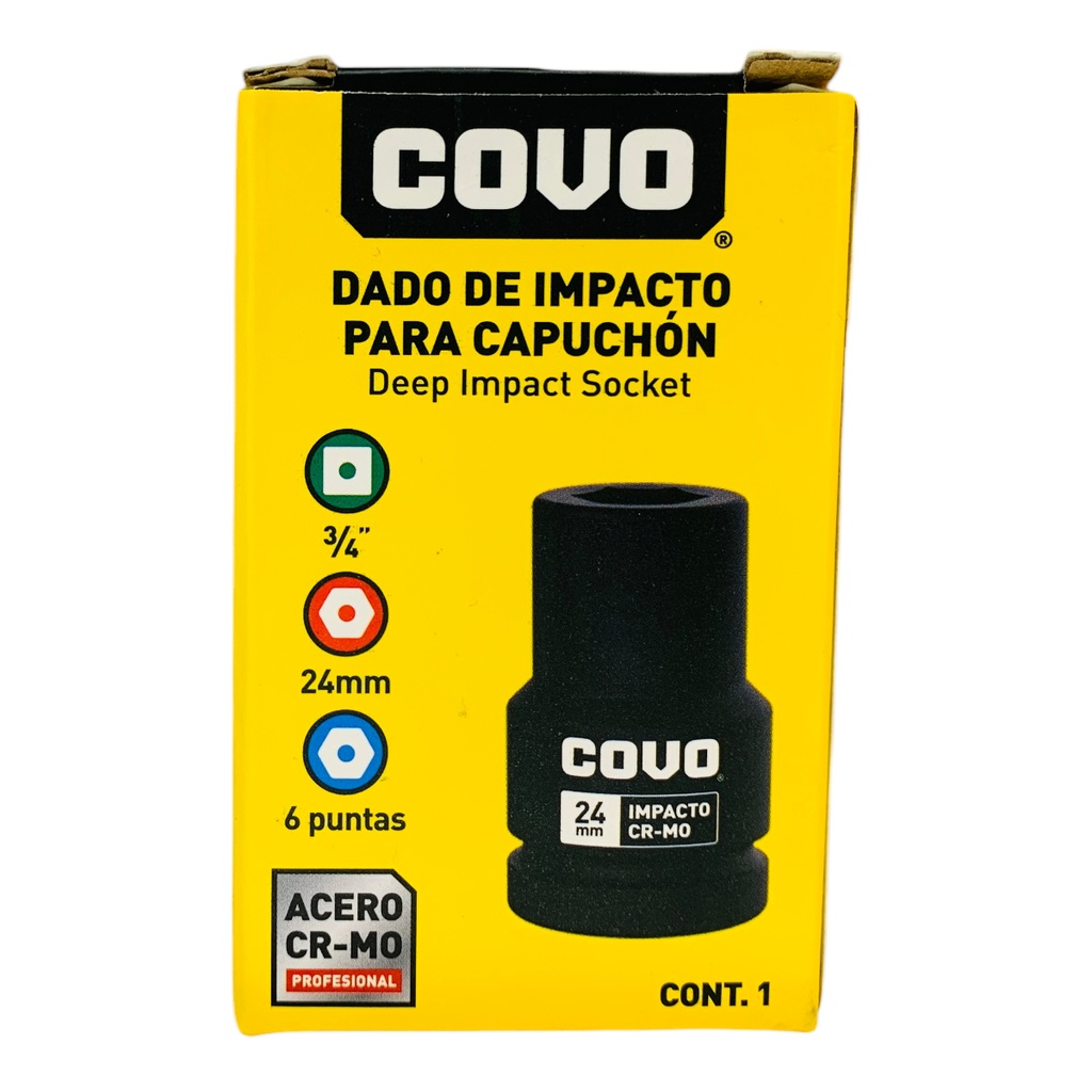 DADO DE IMPACTO 24MM X 3/4” COVO