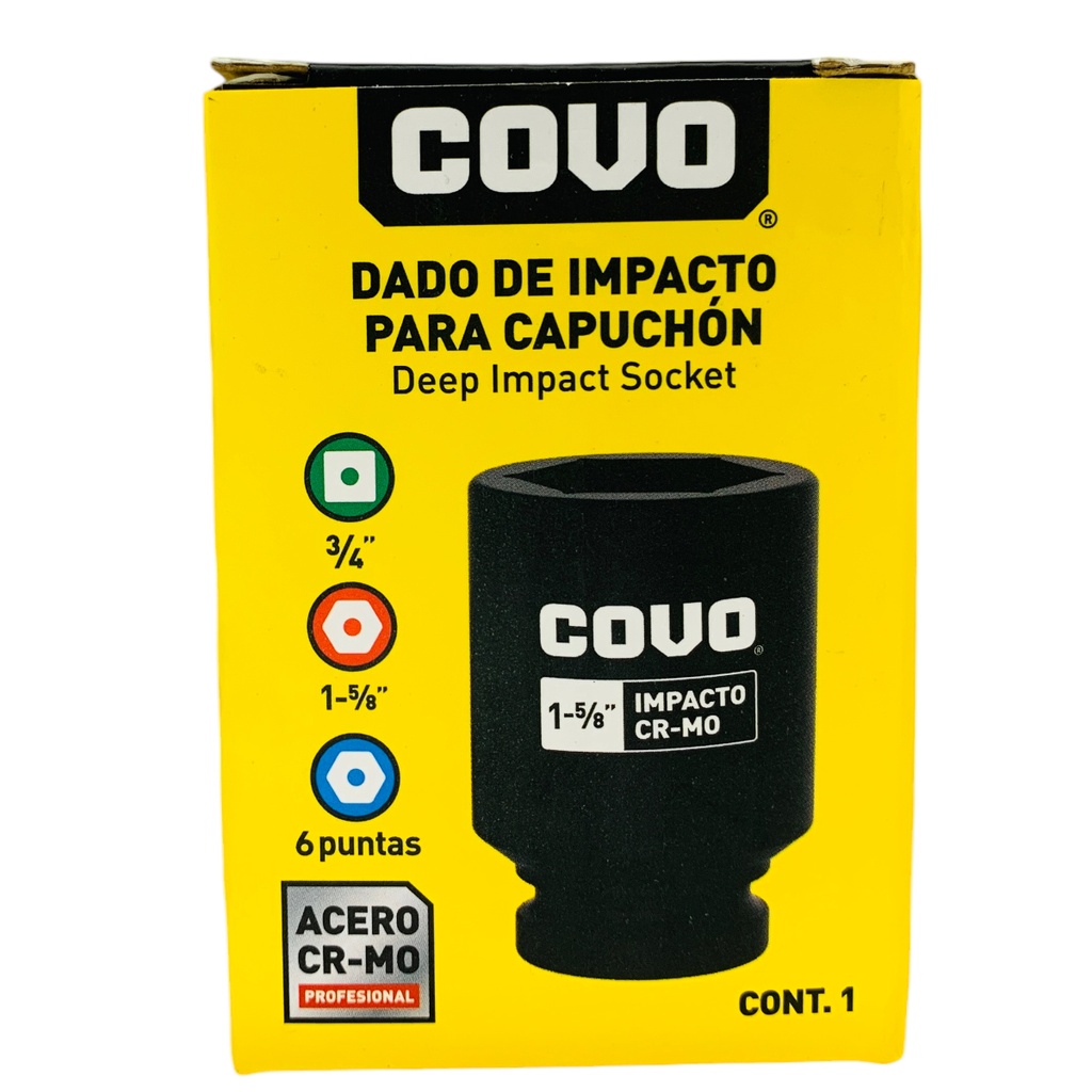 DADO DE IMPACTO 1-5/8" X 3/4” COVO