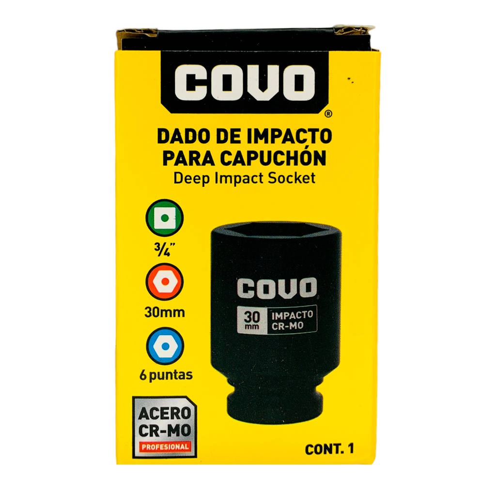 DADO DE IMPACTO 30MM X 3/4” COVO