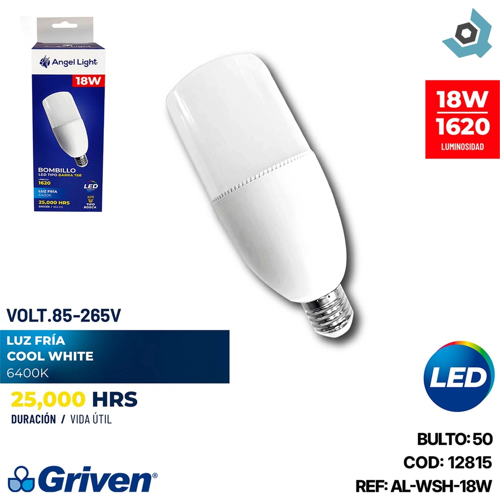 BOMBILLO LED 18W TIPO BARRA LUZ FRIA ANGEL LIGHT