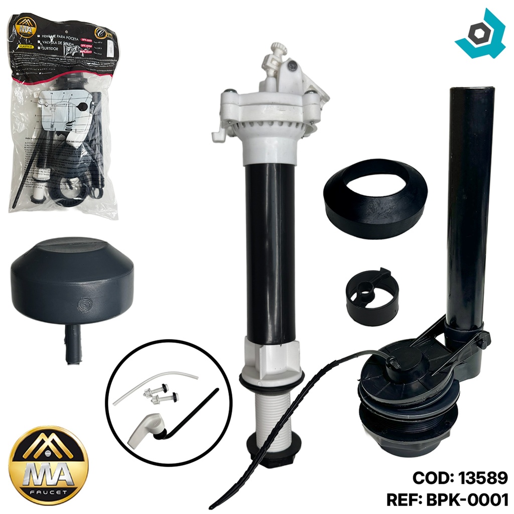 KIT DE HERRAJE PARA W.C METALES ALEADOS