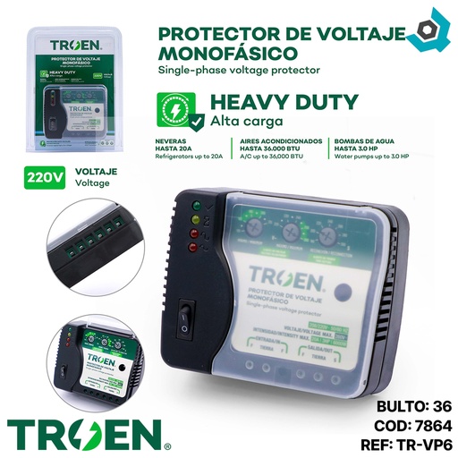 [7864] PROTECTOR DE VOLTAJE 220V MONOFASICO TROEN