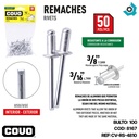 REMACHES 3/16" X 3/8" 50 PIEZAS COVO