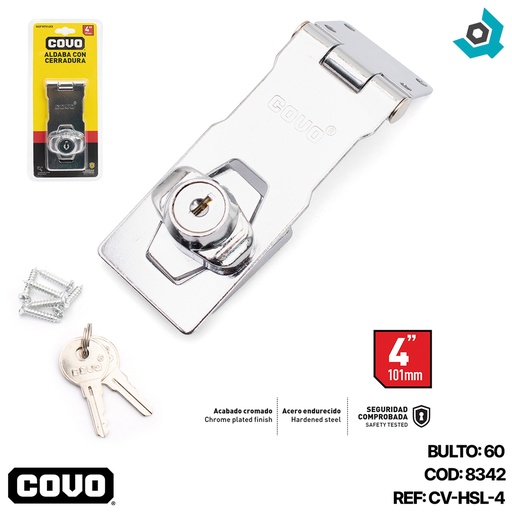 [8342] ALDABA 4" CON CERRADURA COVO