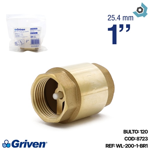 [8723] CHEQUE 1" DE BRONCE SIN CANAL GRIVEN