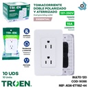TOMACORRIENTE DOBLE BLANCO CON TIERRA TROEN