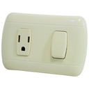 APAGADOR CON TOMA SENCILLO BEIGE TROEN