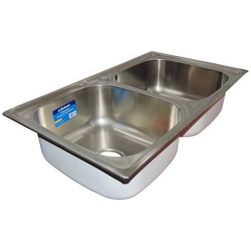 [9254] FREGADERO DOBLE 35.5 X 40.5 SIN ESCURRIDOR GRIVEN