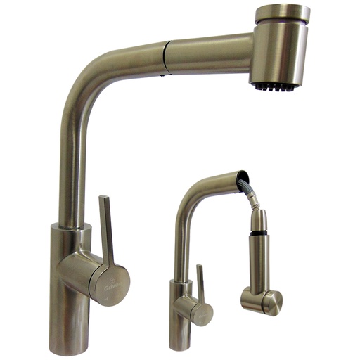 [9391] GRIFERIA PARA FREGADERO CUELLO EXTENSIBLE SATIN GRIVEN ELITE