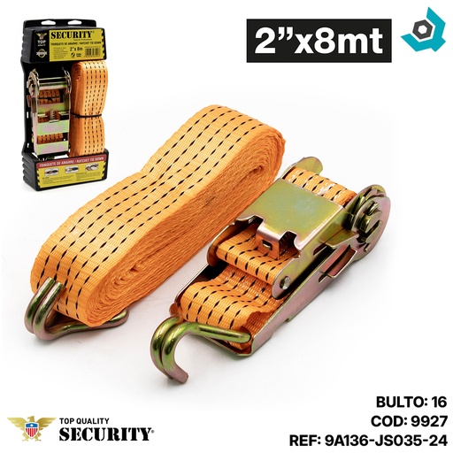 [9927] CORREA DE AMARRE CON TRINQUETE 2" X 8M SECURITY