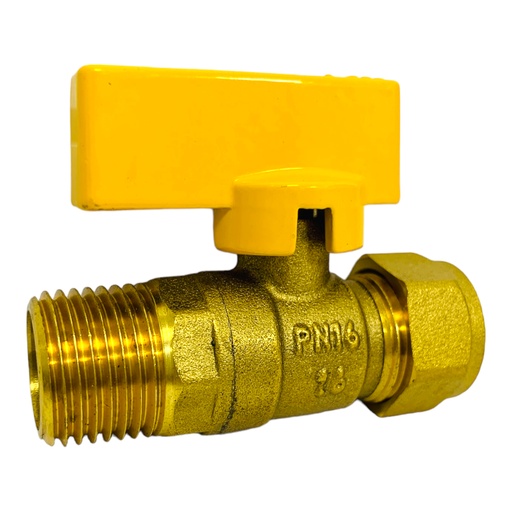 [11174] VALVULA 16 X 16MM BOLA MACHO DE BRONCE PARA GAS GRIVEN