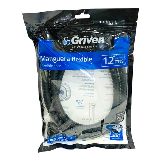[11269] MANGUERA FLEXIBLE 1/2" 1.2M  NEGRO GRIVEN BLACK