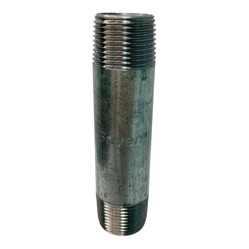 [11756] NIPLE 3/4" X 4" DE LARGO DE ACERO GALVANIZADO GRIVEN