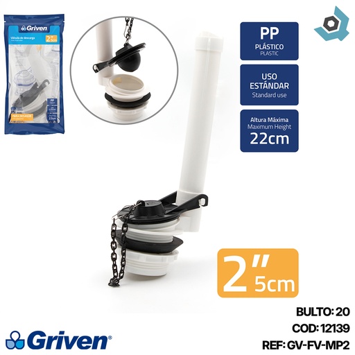 [12139] VALVULA DE DESCARGA 2" PARA DESAGUE GRIVEN