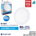 LAMPARA  LED PARA EMPOTRAR REDONDA 15W 6400K ANGEL LIGHT BASIC