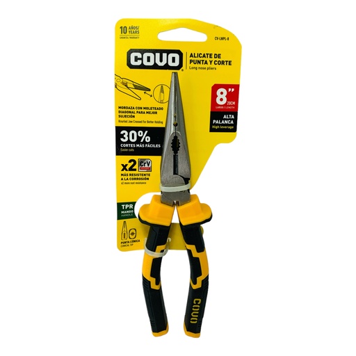[12087] ALICATE DE CORTE Y PUNTA LARGA 8" COVO