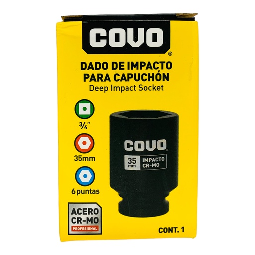 [12296] DADO DE IMPACTO 35MM X 3/4” COVO