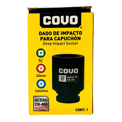 [12282] DADO DE IMPACTO 33MM X 3/4” COVO