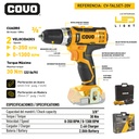 SET DESTORNILLADOR INALAMBRICO 3/8" 20V COVO