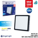 LAMPARA LED SUPERFICIAL CUADRADA 18W 4000K NEGRA ANGEL LIGHT