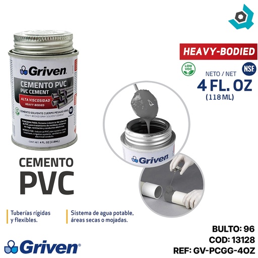 [13128] CEMENTO PVC ALTA VISCOSIDAD 4 OZ GRIVEN