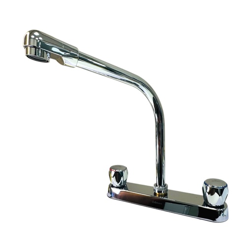 [13165] GRIFERIA PARA FREGADERO DOBLE MANIJA CROMADO GRIVEN