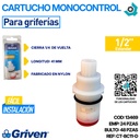 CARTUCHO MONOCONTROL 1/2" PARA GRIFERIAS GRIVEN