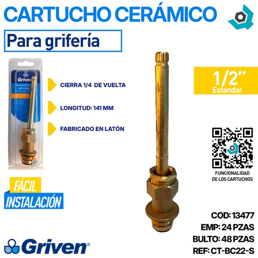 [13477] CARTUCHO CERAMICO 1/2" PARA VALVULA GRIVEN