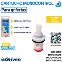 CARTUCHO MONOCONTROL 1/2" PARA GRIFERIAS GRIVEN