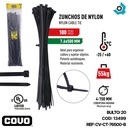 TIRRAJE NYLON NEGRO 7.6 X 500MM 100 PZAS COVO