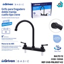 GRIFERIA PARA FREGADERO DOBLE MANIJA CUELLO TIPO CISNE GRIVEN BASIC