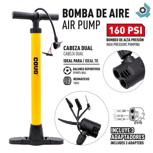 [10059] BOMBA DE AIRE MANUAL 160PSI COVO