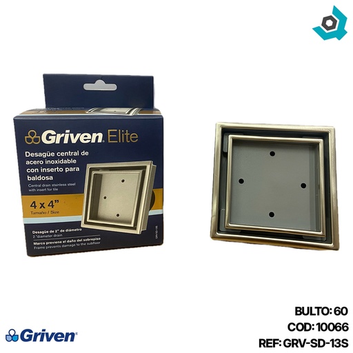 [10066] DESAGUE DE PISO 4" X 4" CUADRADO GRIVEN ELITE