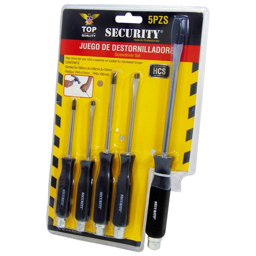 [10078] JUEGO DE DESTORNILLADORES 5 PIEZAS SECURITY