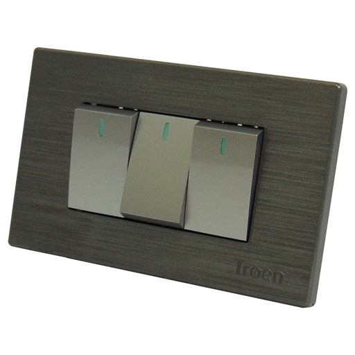 [10116] APAGADOR TRIPLE 3 WAY PLATEADO TROEN