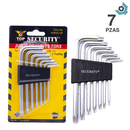 [10123] JUEGO DE LLAVES ALLEN TORX 7 PIEZAS SECURITY