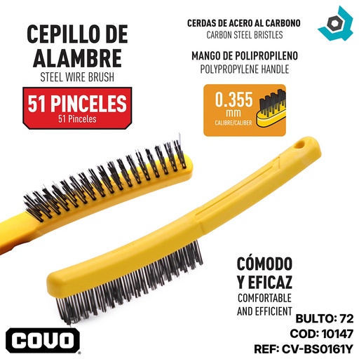 [10147] CEPILLO DE ALAMBRE 3 HILERAS COVO