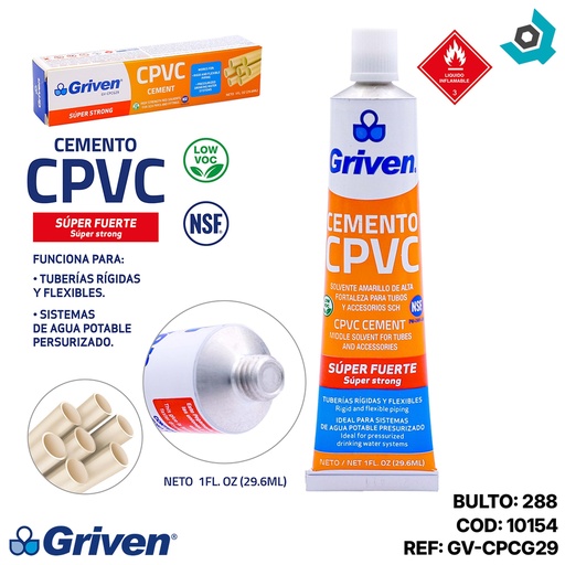 [10154] SOLDADURA CPVC PARA AGUA CALIENTE 1ONZ GRIVEN