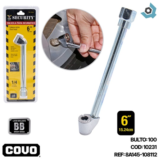 [10231] VALVULA DE LLENADO PARA NEUMATICOS 6" SECURITY