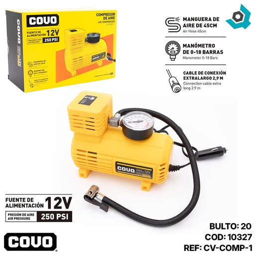 [10327] COMPRESOR DE AIRE 12V COVO