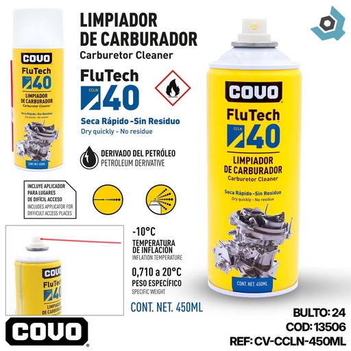 [10365] LIMPIADOR DE CARBURADOR 450ML COVO