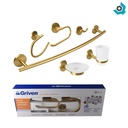 JUEGO DE ACCESORIOS DE BANO 6 PIEZAS DORADO GRIVEN GOLDEN