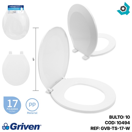 [10494] ASIENTO PARA INODORO 17"  GRIVEN BASIC