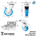 RUEDA DE PVC 3" CON FRENO SECURITY