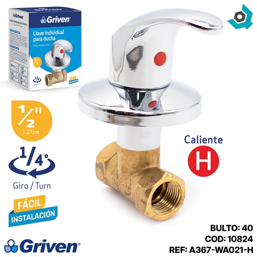 [10824] LLAVE PARA DUCHA 1/2" GRIVEN