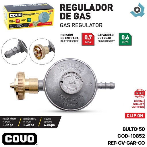 [10852] REGULADOR DE GAS CLIP ON COVO