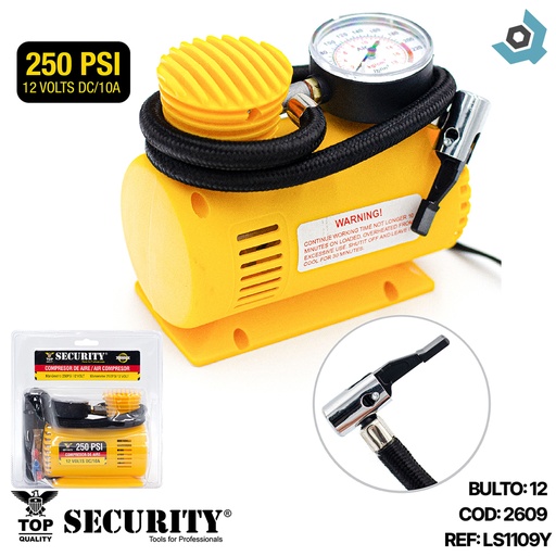 [2609] COMPRESOR DE AIRE 12V SECURITY