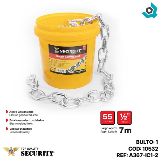 [10532] CADENA GALVANIZADA 1/2" SECURITY